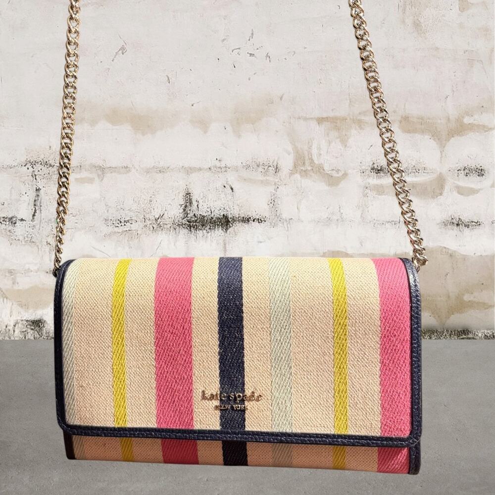 Kate Spade New York Roulette Stripe Chain Clutch